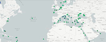 Vessels with Telecom26 Connectivity. Image from Marine Traffic Platform