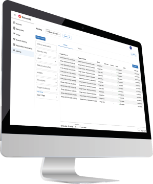 Screen showing alerts page