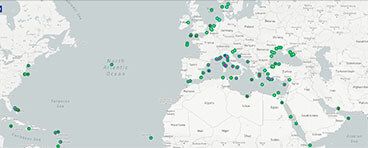 Vessels with Telecom26 Connectivity. Image from Marine Traffic Platform